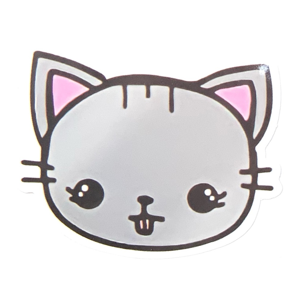 Gray Cat Vinyl Sticker
